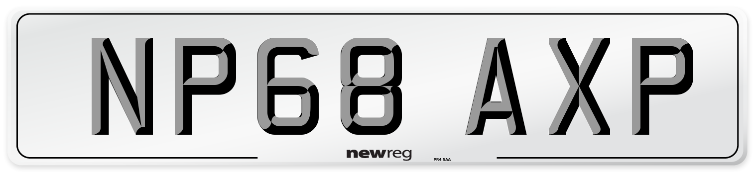 NP68 AXP Number Plate from New Reg